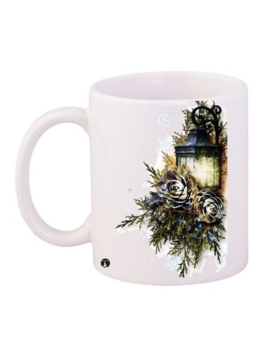 Lamp Printed Coffee Mug White/Green/Yellow 11ounce