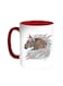 Horse Drawing Printed Coffee Mug Red/White 11ounce