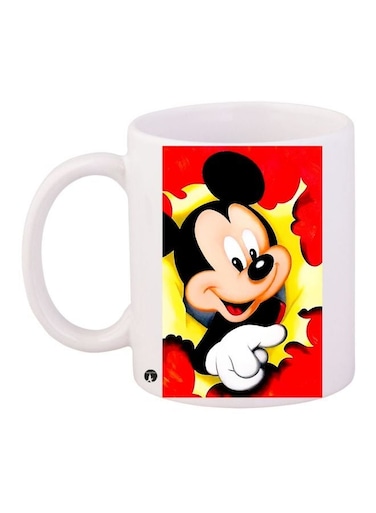 Mickey Mouse Printed Coffee Mug White/Red/Black 11ounce