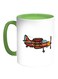 War Plane Printed Coffee Mug White/Green 11ounce
