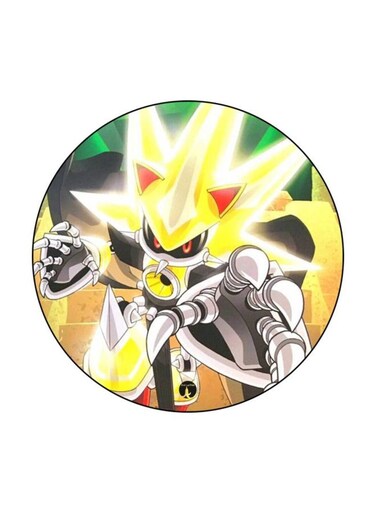Video Game Sonic Printed Fridge Magnet Yellow/Green