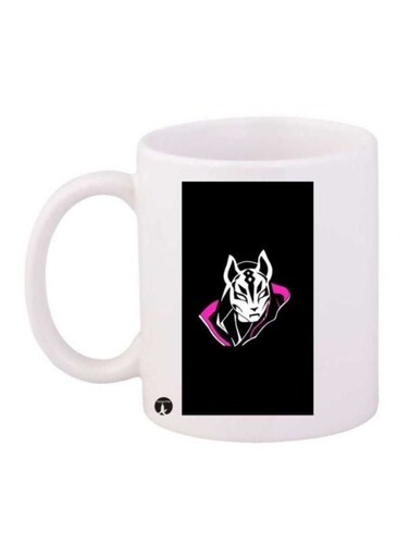Fearless Logo Printed Coffee Mug White/Black/Pink