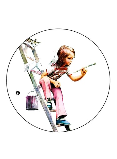 Girl Printed Fridge Magnet Multicolour