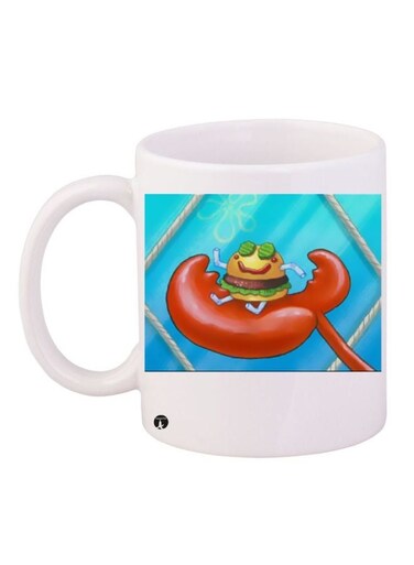 Cartoon Printed Coffee Mug White/Red/Blue