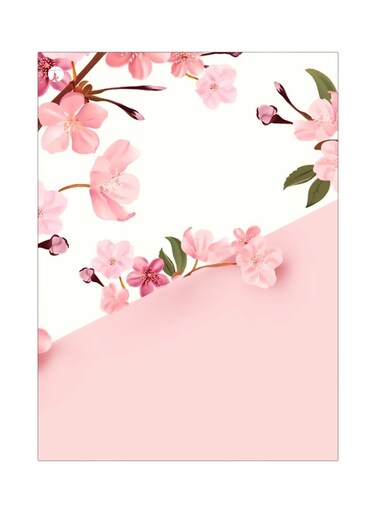 Floral Themed Metallic Plate Pink/Green/Brown 20x15cm