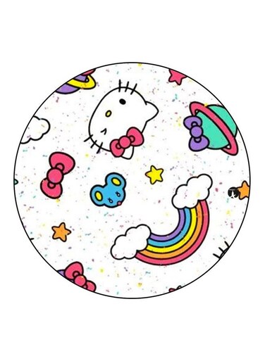 Kitty Printed Fridge Magnet White/Purple/Pink 5.5cm