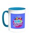 Back To School Printed Coffee Mug Turquoise/White/Purple 11ounce