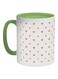 Motifs Of Small And Large Stars Printed Coffee Mug Green/White/Orange 325ml
