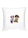 Mickey Mouse Printed Decorative Cushion White/Black/Pink 16x16inch