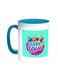 Back To School Printed Coffee Mug Turquoise/White 11ounce
