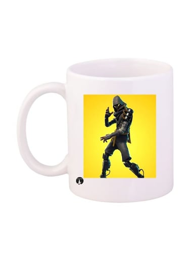 Game Fortnite Character Printed Mug White/Yellow/Black Standard Size