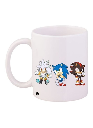 Sonic The Hedgehog Printed Coffee Mug White/Blue/Red 11ounce
