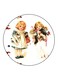 Vintage Art Printed Fridge Magnet Multicolour