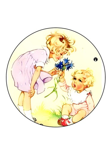Vintage Art Printed Fridge Magnet Multicolour