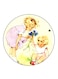 Vintage Art Printed Fridge Magnet Multicolour