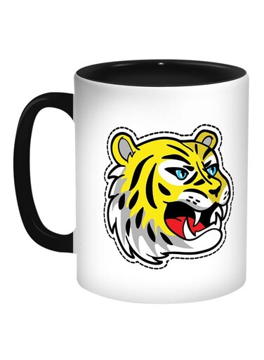 Tiger Printed Coffee Mug Black/White/Yellow