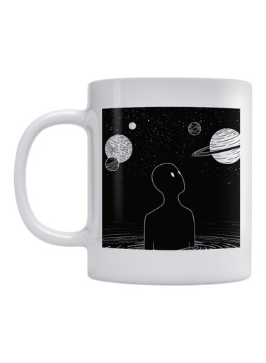 Solar System Printed Ceramic Mug White/Black
