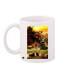 Nature Printed Coffee Mug White/Brown/Red 11ounce