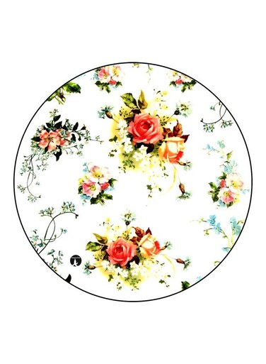 Floral Printed Fridge Magnet White/Pink/Green 5.5cm