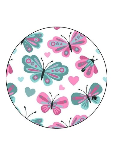 Butterfly Printed Fridge Magnet White/Pink/Green 5.5cm