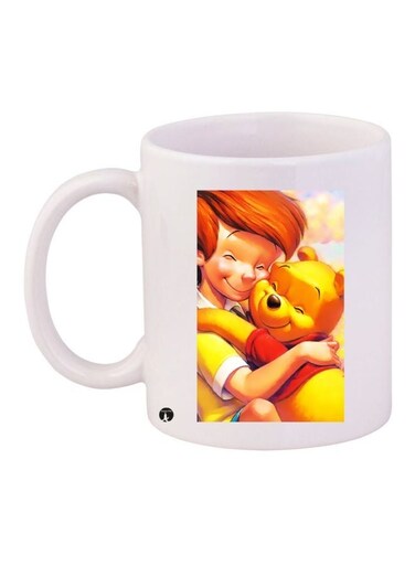 Winnie The Pooh Printed Coffee Mug White/Yellow/Red 11ounce