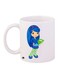 Cartoon Printed Coffee Mug White/Blue/Green 11ounce