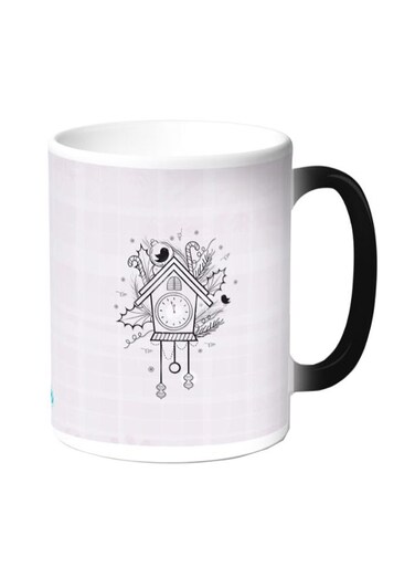 Sparrow House Printed Coffee Mug Grey/Black 11ounce