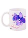 Cartoon Printed Coffee Mug White/Purple/Pink 11ounce