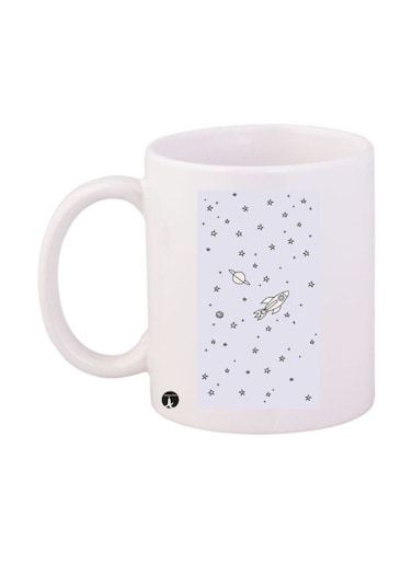 Space Printed Mug White/Black Standard Size