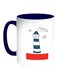 Lighthouse Printed Coffee Mug White/Blue 11ounce