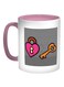 Lock And key Printed Coffee Mug Pink/White/Orange 11ounce