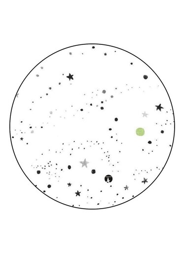 Stars Printed Fridge Magnet White/Black/Green 5.5cm