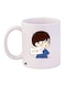 Cartoon Printed Coffee Mug White/Blue/Beige 11ounce