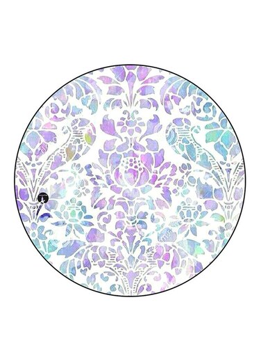 Flowers Printed Fridge Magnet Round Multicolour