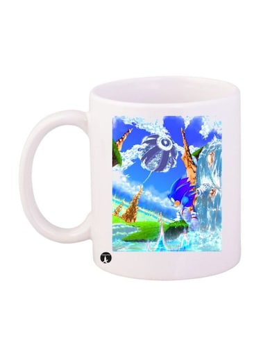 Sonic Printed Mug White/Blue/Green Standard Size