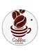 Coffee House Printed Fridge Magnet White/Brown 5.5cm