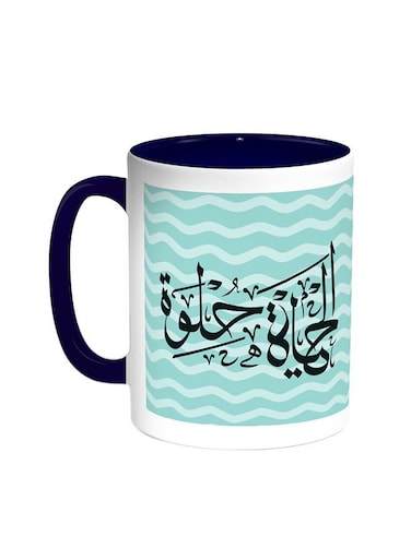 Life Is Sweet - Colourful Printed Coffee Mug Blue/White 11ounce
