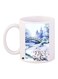 Nature Printed Coffee Mug White/Blue/Red 11ounce