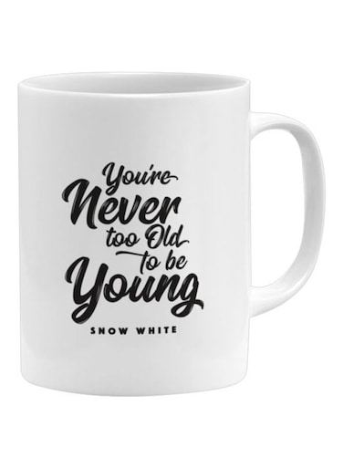 Snow White Quotes Printed Mug White/Black