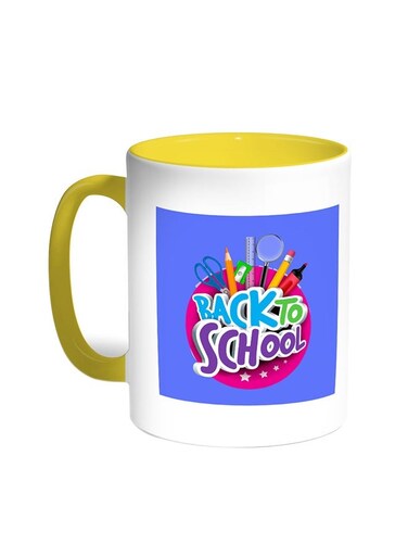 Back To School Printed Coffee Mug Yellow/White 11ounce