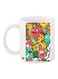 Cartoon Printed Coffee Mug White/Yellow/Pink 11ounce