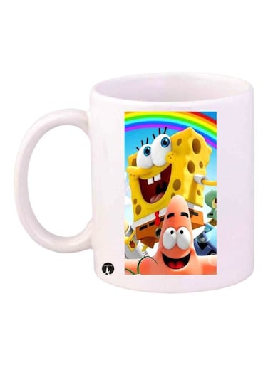 Spongebob Printed Mug White/Yellow/Blue Standard Size