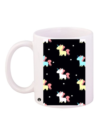 Cartoon Unicorn Printed Coffee Mug White/Black/Blue