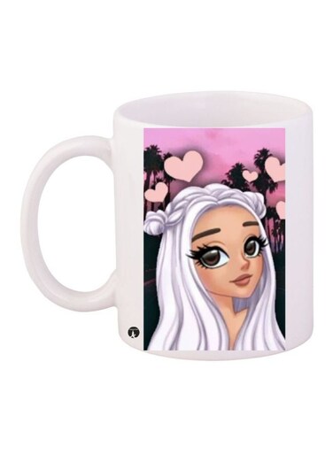 Girl Printed Coffee Mug White/Pink/Black 11ounce