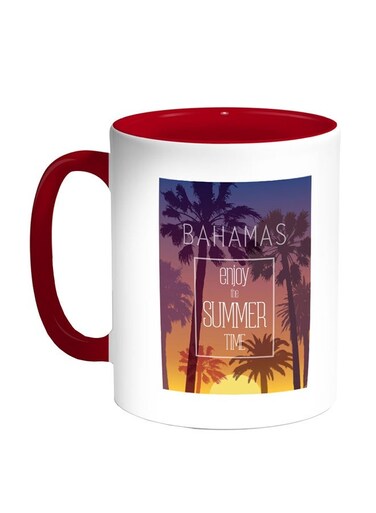 Enjoy The Summer Time Printed Coffee Mug Red/White/Blue 11ounce