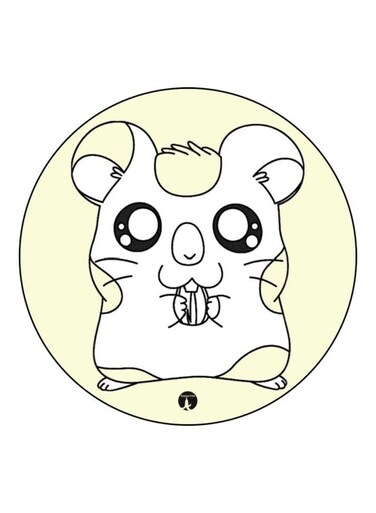 Anime Hamtaro Theme Printed Fridge Magnet White/Yellow