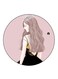 Girl Printed Fridge Magnet Round Multicolour