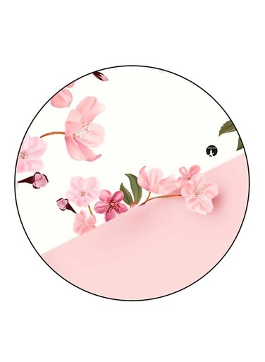 Flowers Printed Fridge Magnet Round Multicolour