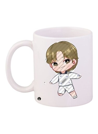 Cartoon Boy Printed Coffee Mug White/Brown/Beige 11ounce
