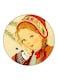Girl Printed Fridge Magnet Multicolour